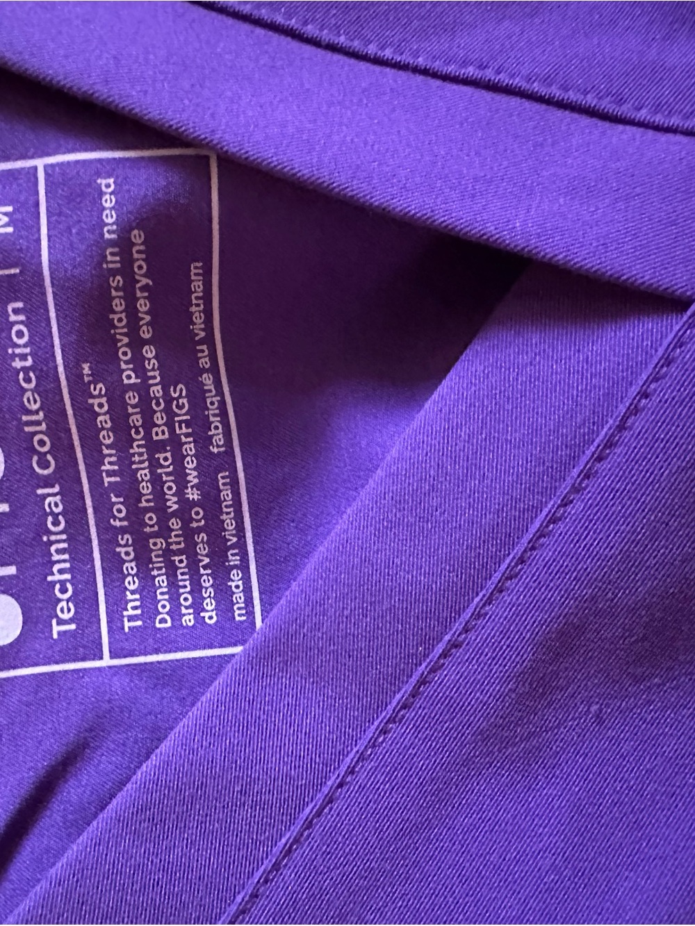 FIGS V-Neck Scrub Top in Rich Purple - Picture 2 of 2